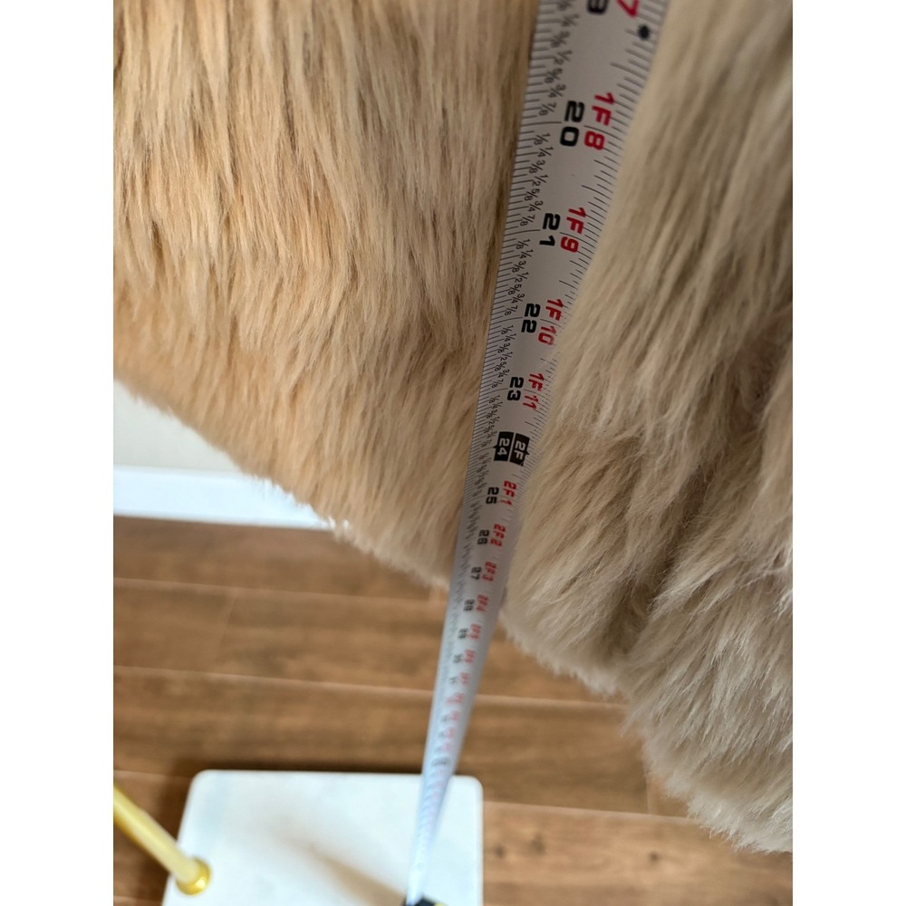 GAP Women Tan Beige Shaggy Faux Fur Vest S Gorpcore Outdoors Glam Layering Boho - Picture 7 of 7